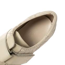 مملوكة مسبقًا Gucci Cream Guccissima Leather Velcro Sneakers Size 36