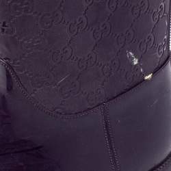 Pre Owned Gucci Purple GG Embossed Rubber Rain Boots Size 41
