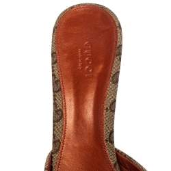 مملوكة مسبقًا Gucci Brown GG Canvas Horsebit Slide Sandals Size 41