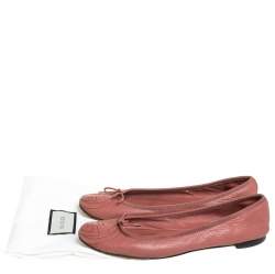 مملوكة مسبقًا Gucci Pink Leather Slip On Ballet Flats Size 40