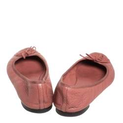مملوكة مسبقًا Gucci Pink Leather Slip On Ballet Flats Size 40