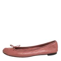 مملوكة مسبقًا Gucci Pink Leather Slip On Ballet Flats Size 40