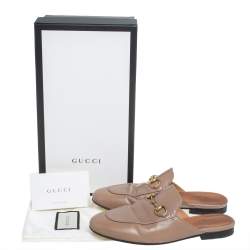 Pre Owned حذاء سلايد غوتشي برينستون جلد بيج مقاس 35