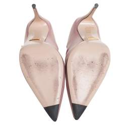 مملوكة مسبقًا Gucci Pink Leather Aneta Strappy Pointed Toe Mules Size 35