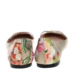 Pre Owned Gucci Multicolor Floral Printed Leather Blooms Ballet Flats Size 36