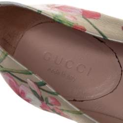 Pre Owned Gucci Multicolor Floral Printed Leather Blooms Ballet Flats Size 36