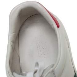 مملوكة مسبقًا Gucci White Leather Web Ace Sneakers Size 43.5