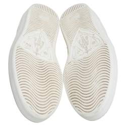 مملوكة مسبقًا Gucci White Leather Web Ace Sneakers Size 43.5