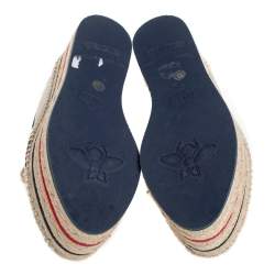 Pre Owned حذاء إسبادريل غوتشي كانفاس كريمي بالشعار نعل سميك مقاس 37