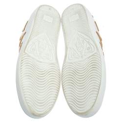 Pre Owned حذاء رياضي غوتشي نيو ايس جلد أبيض منخفض من أعلى مقاس 41