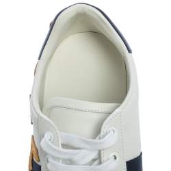 Pre Owned حذاء رياضي غوتشي نيو ايس جلد أبيض منخفض من أعلى مقاس 41