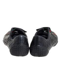 Pre Owned Gucci Black Quilted Leather Web Low Top Sneakers Size 37
