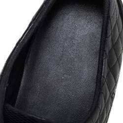 Pre Owned Gucci Black Quilted Leather Web Low Top Sneakers Size 37