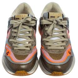 Gucci Multicolor Mesh And Leather Ultrapace Low Top Sneakers Size 38