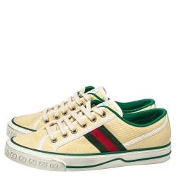 Pre Owned حذاء رياضي عوتشي قولكان كانفاس كريمي مقاس 37.5