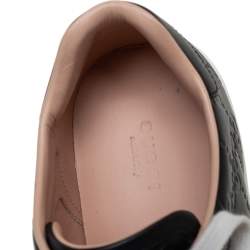 Pre Owned Gucci Black Guccissima Leather Ace Sneakers Size 37.5