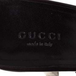 مملوكة مسبقًا Gucci 'GG' Monogram Canvas 'Icon Bit' Wooden Clog Slides Size 36
