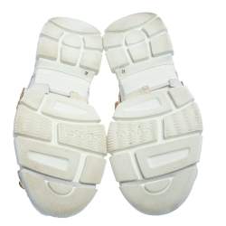 Gucci White Leather And Mesh Flashtrek Removable Crystals Sneaker Size 40 