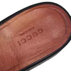 Pre Owned Gucci Black Leather Princetown Sandals Size 41