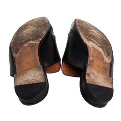 Pre Owned Gucci Black Leather Princetown Sandals Size 41