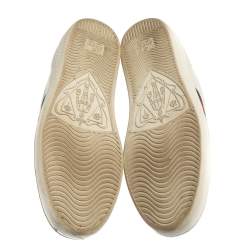 Pre Owned حذاء رياضي غوتشي ايس جلد وكانفاس أبيض مقاس 39