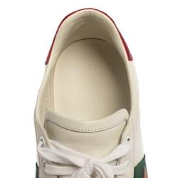 Pre Owned حذاء رياضي غوتشي ايس جلد وكانفاس أبيض مقاس 39