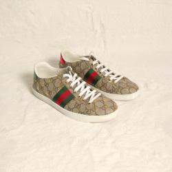 مملوكة مسبقًا Gucci GG Supreme Canvas Bees Ace Sneakers Size EU 37.5
