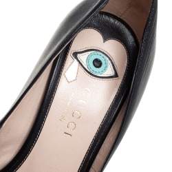 Pre Owned حذاء كعب عالى غوتشى هارت مولينا جلد أحمر / أسود مقاس 35.5