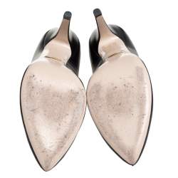 Pre Owned حذاء كعب عالى غوتشى هارت مولينا جلد أحمر / أسود مقاس 35.5