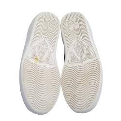 مملوكة مسبقًا Gucci White Leather Embroidered Bee Ace Low Top Sneakers Size 34