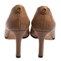 Pre Owned Gucci Beige Guccissima Leather Pumps Size 37