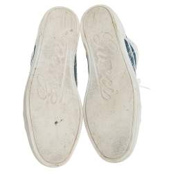 Gucci Blue GG Denim And Leather High Top Sneakers Size 39