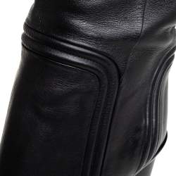 Pre Owned Gucci Black Leather Lifford Knee-Length Boots Size 39.5