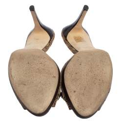 Pre Owned Gucci Beige GG Canvas Horsebit Open Toe Sandals Size 39