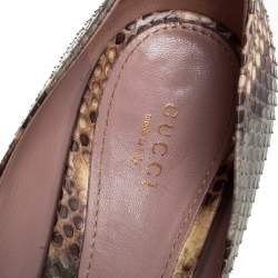 Gucci Multicolor Python Lisbeth Platform Pumps Size 39