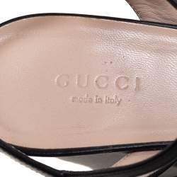 مملوكة مسبقًا Gucci Black Leather GG Marmont Sandals Size 38