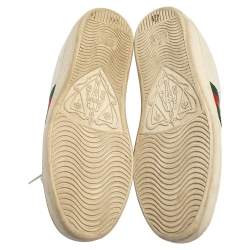 مملوكة مسبقًا حذاء رياضي غوتشي ايس جلد أبيض منخفض من أعلى مقاس 38