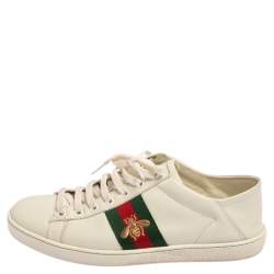 Gucci White Leather Ace Low Top Sneakers Size 38
