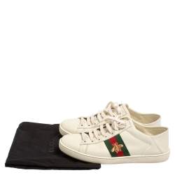 Gucci White Leather Ace Low Top Sneakers Size 38