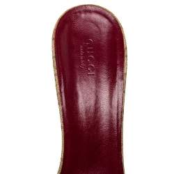 Pre Owned Gucci Beige/Brown GG Canvas Hysteria Slide Sandals Size 40.5