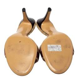 Pre Owned Gucci Beige/Brown GG Canvas Hysteria Slide Sandals Size 40.5