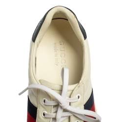 Pre Owned حذاء رياضي غوتشي ويب أيس قماش وجلد مقاس 43