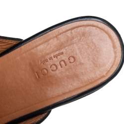 Pre Owned Gucci Black Leather Princetown Horsebit Slip On Sandals Size 38