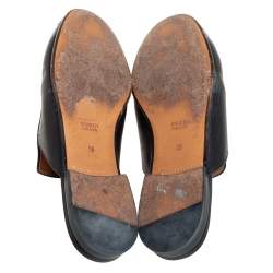 Pre Owned Gucci Black Leather Princetown Horsebit Slip On Sandals Size 38