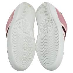 مملوكة مسبقًا حذاء رياضي غوتشي ايس منخفض من أعلى مزين مخطط غوتشي جلد وردي مقاس 38.5