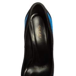 Pre Owned Gucci Tricolor Suede Pointed Toe Pumps Size 37