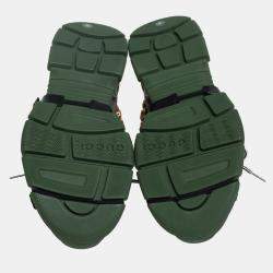 مملوكة مسبقًا Gucci Multicolor Mesh And Suede Flashtrek Removable Crystals Low Top Sneakers Size 39