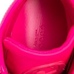 Gucci Neon Pink Perforated Leather Coda High Top Sneakers Size 38