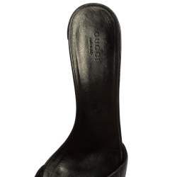 Pre Owned Gucci Black Guccissima Leather  Hysteria Slide Sandals Size 39.5