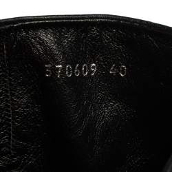 Pre Owned Gucci Black Leather Knee Length Boots Size 40